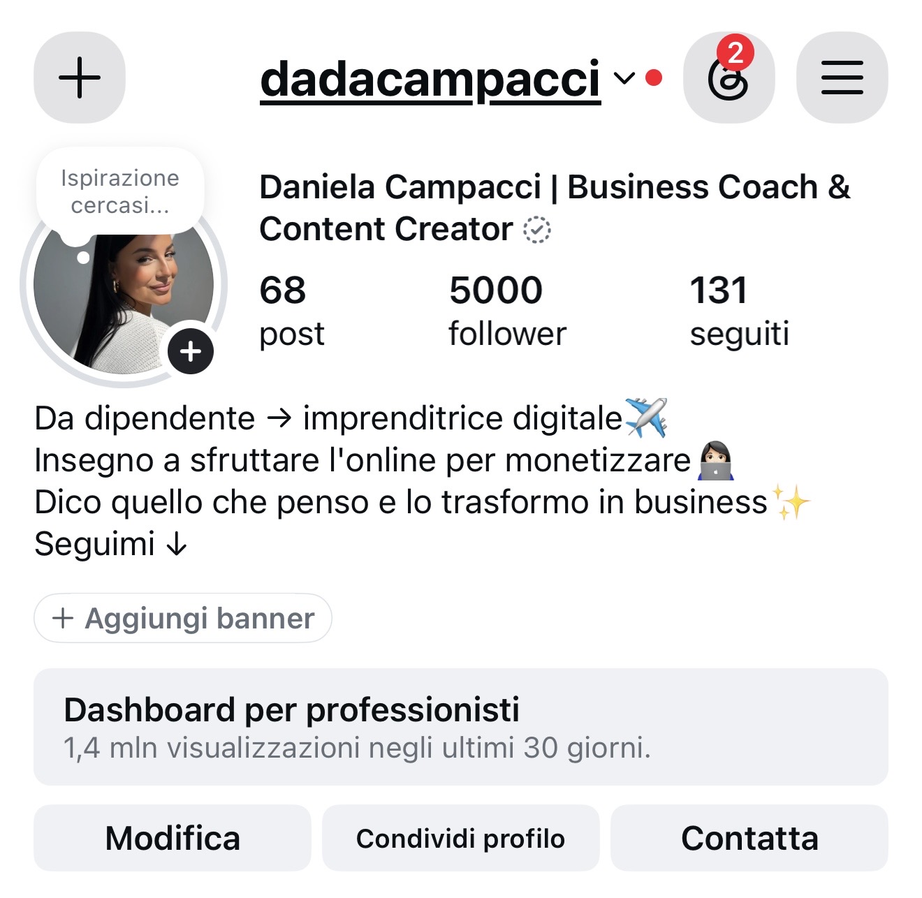 Profilo Instagram reale con 5.000 follower
